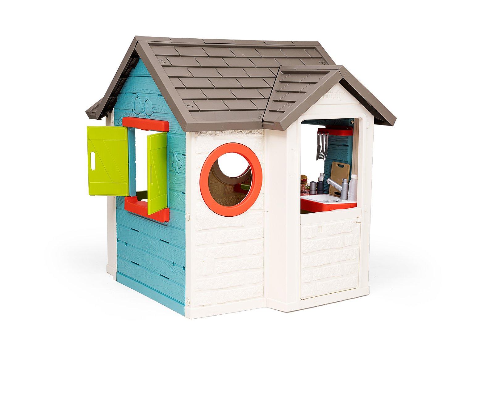 Maison avec restaurant de jardin Chef House Smoby Avec une cuisine et un magasin avec une caisse 38 accessoires à partir de 2 ans