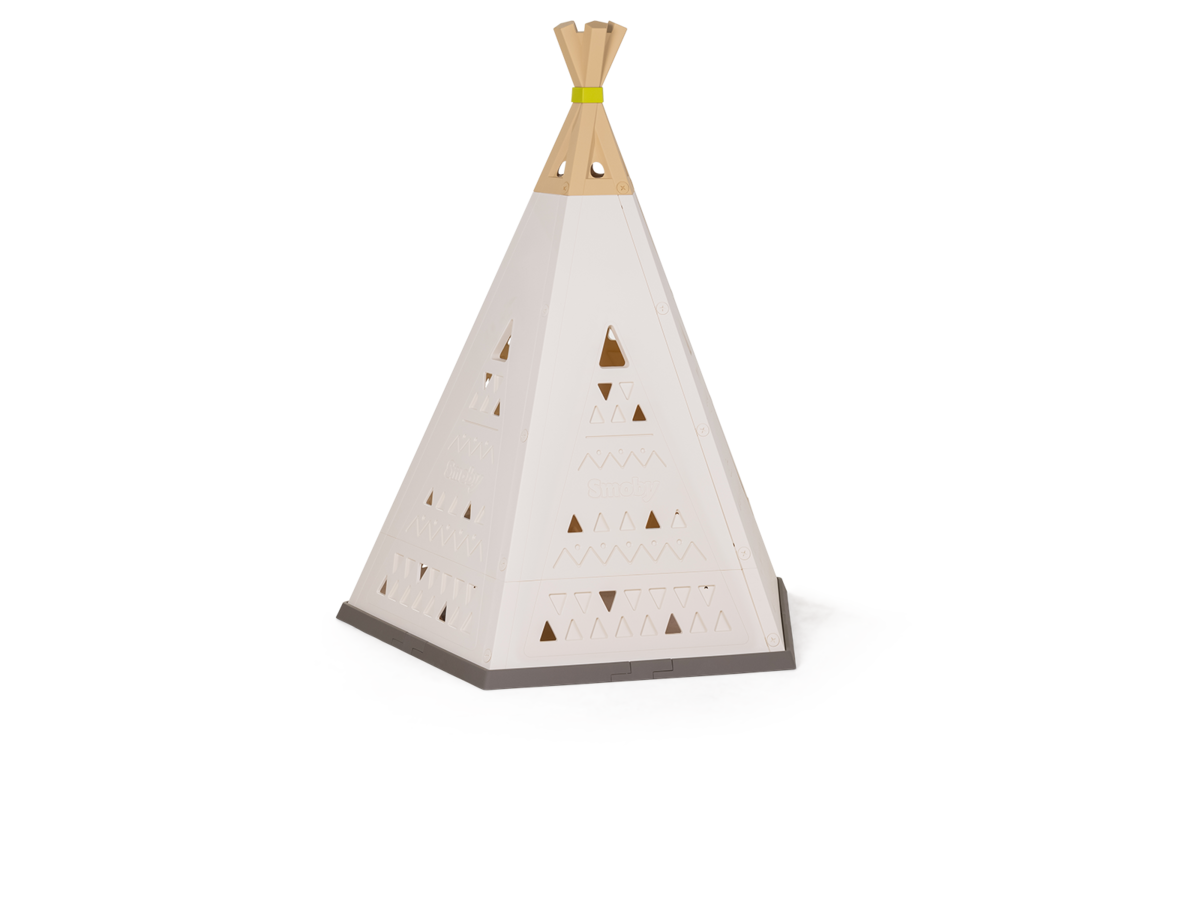 Teepee évolutif Indoor&Outdoor Smoby Naturel Réglable en hauteur de 159 à 184 cm avec un rideau en tissu, filtre UV de 2 à 8 ans.